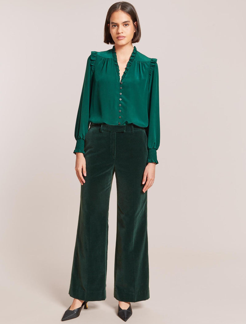 Stella Silk Shirt - Dark Green