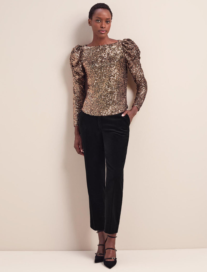 Cecile Sequin Blouse - Gold