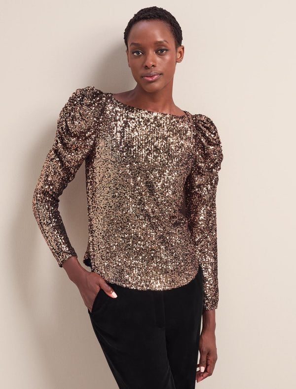 Cecile Sequin Blouse - Gold