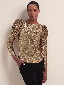 Copper sequin blouse online