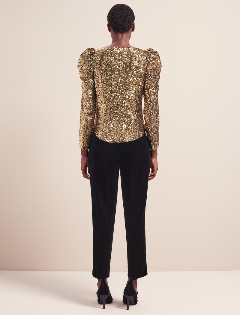 Cecile Sequin Blouse - Gold