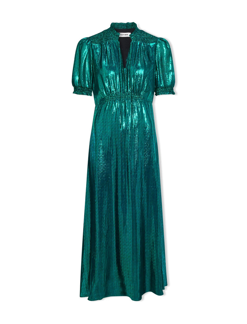 Irina Silk Blend Bias Cut Maxi Dress - Dark Green