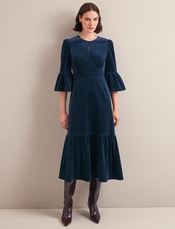 Daphne Corduroy Maxi Dress - Navy