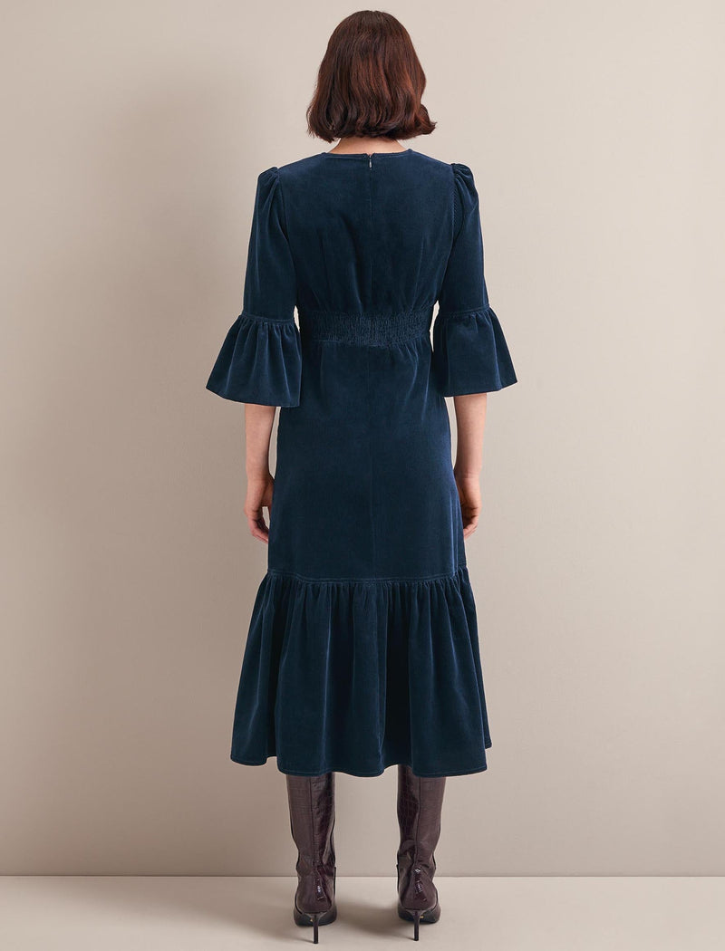 Daphne Corduroy Maxi Dress - Navy