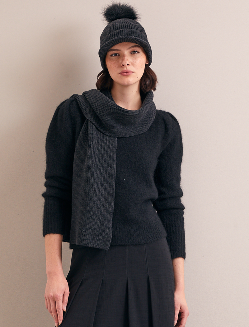 Sylvie Wool Scarf - Charcoal