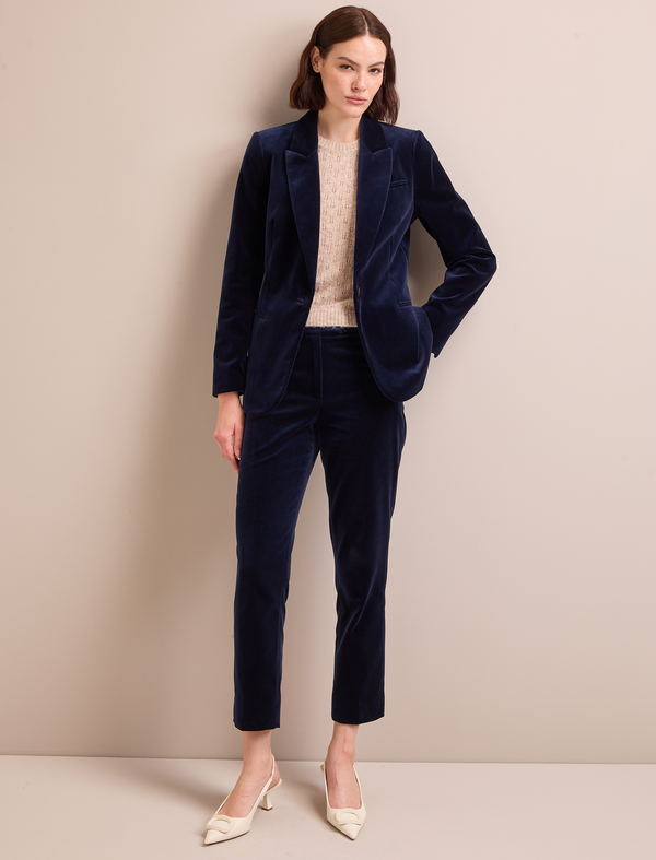 Jamie Velvet Blazer - Navy