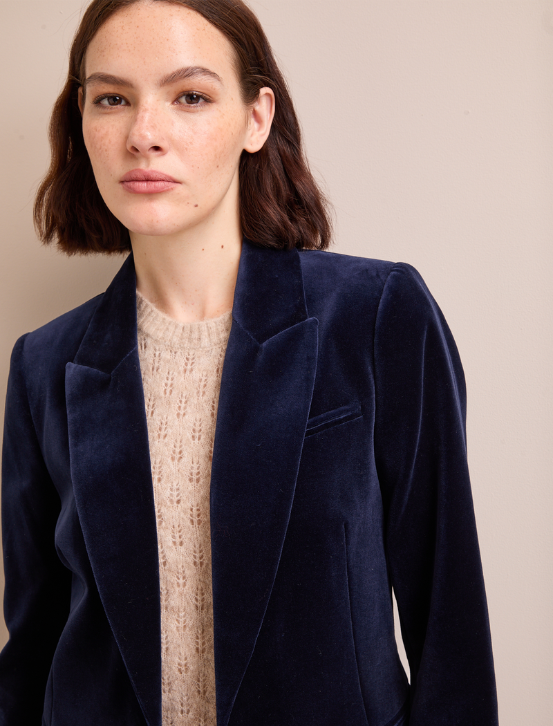 Jamie Velvet Blazer - Navy