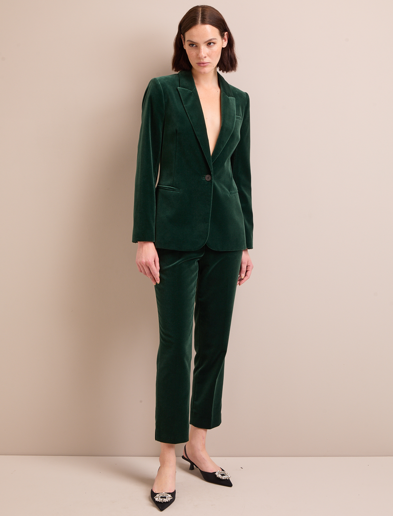 Jamie Velvet Blazer - Forest Green