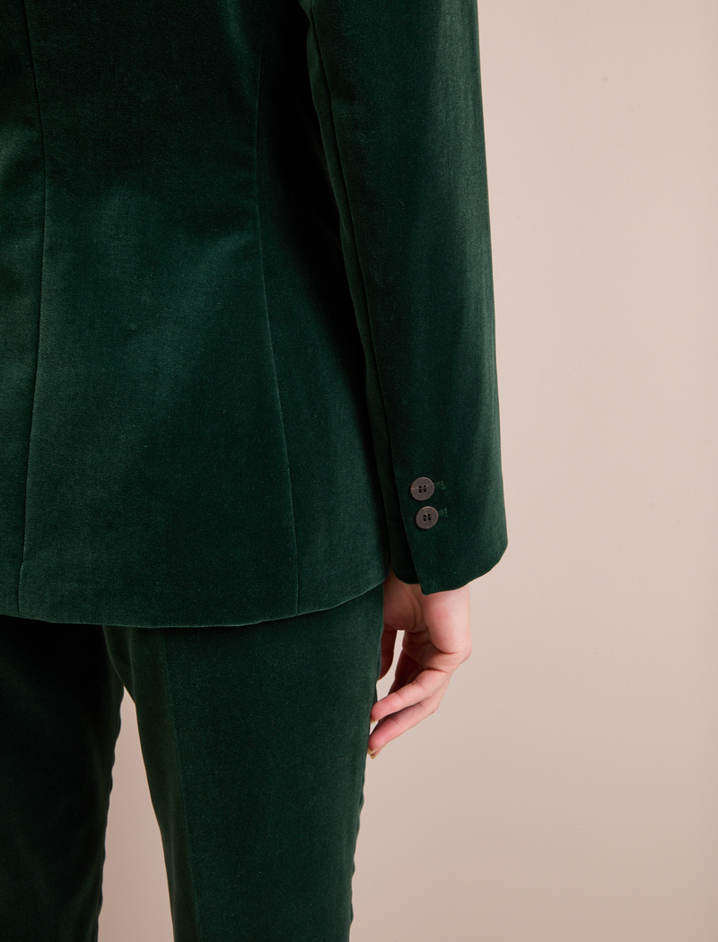 Jamie Velvet Blazer - Forest Green