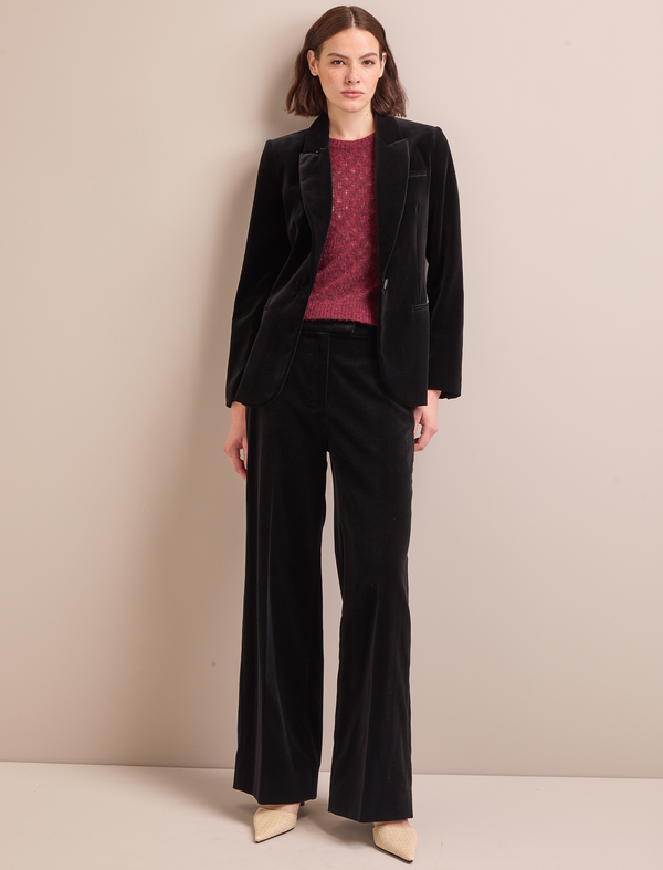 Jamie Velvet Blazer - Black