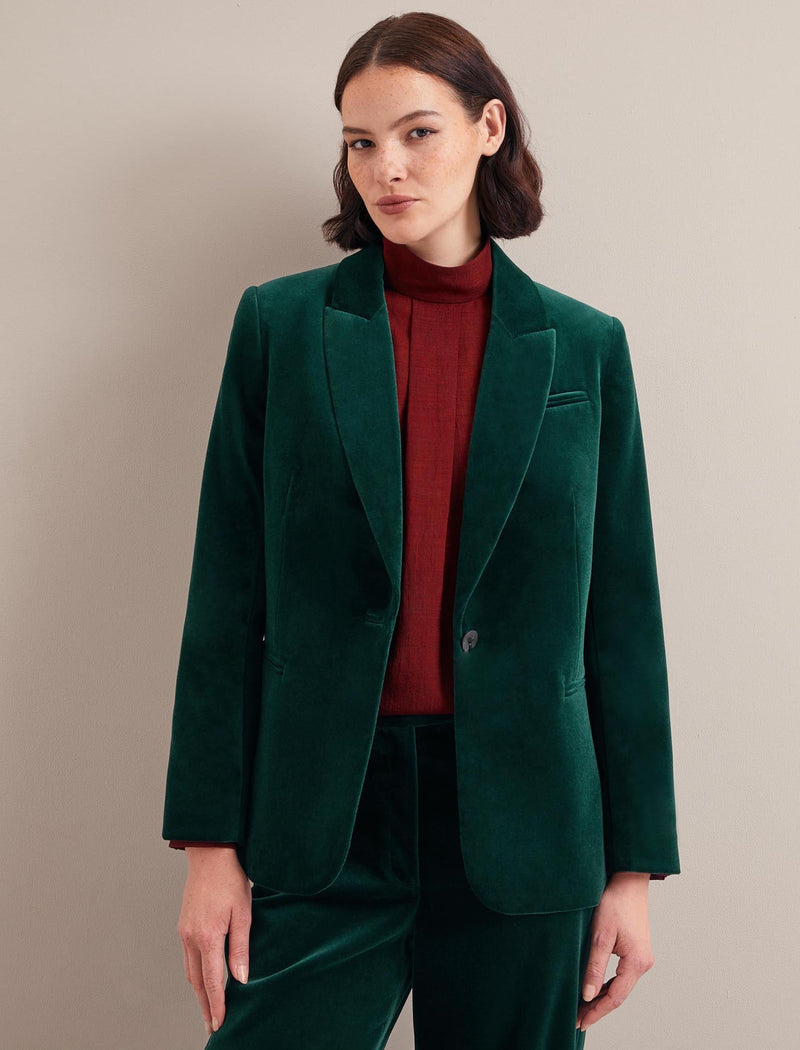 Jamie Velvet Blazer - Green