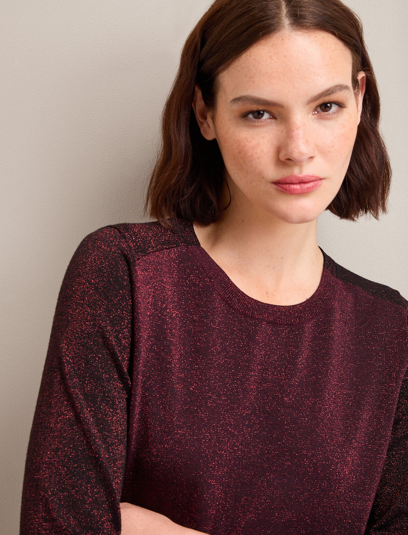 Remi Lurex Jumper - Burgundy