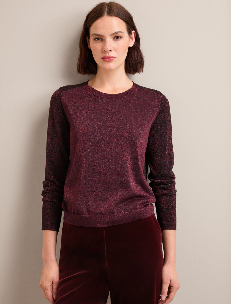 Remi Lurex Jumper - Burgundy