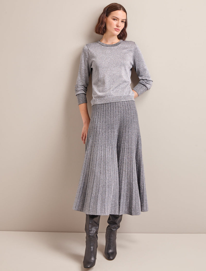 Colette Lurex Skirt - Silver