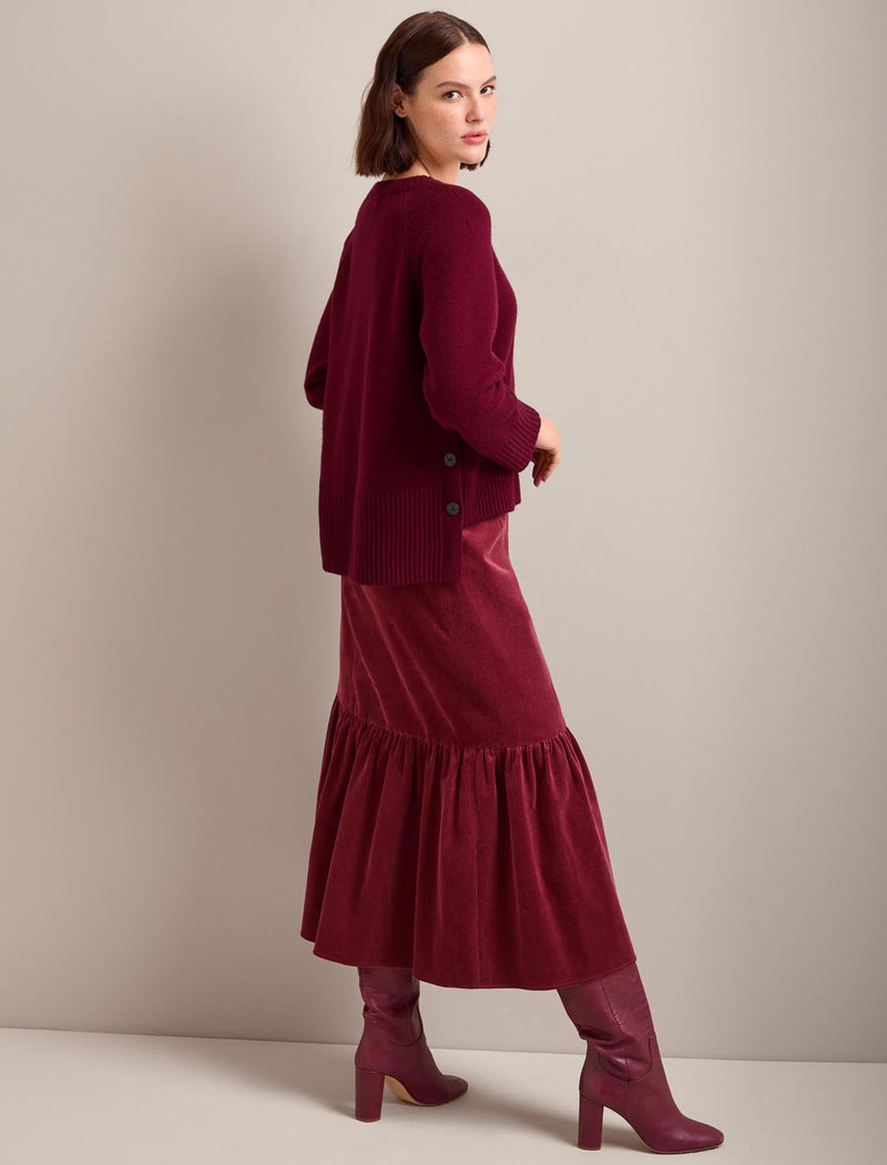 Ezra Cashmere Blend Jumper - Burgundy