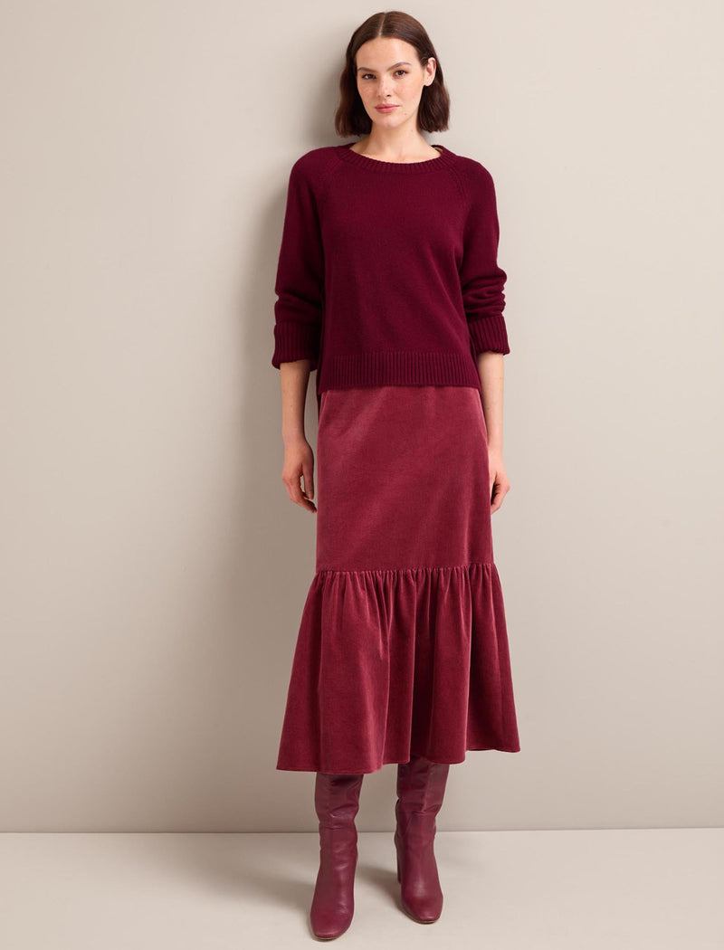 Ezra Cashmere Blend Jumper - Burgundy