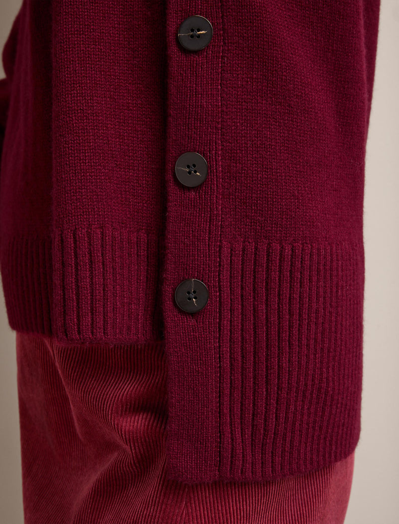 Ezra Cashmere Blend Jumper - Burgundy