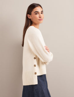 Ezra Cashmere Blend Jumper - Cream