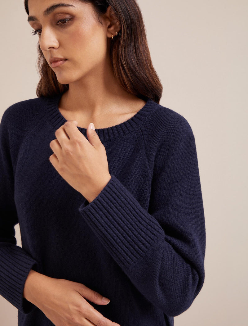 Ezra Cashmere Blend Jumper - Navy