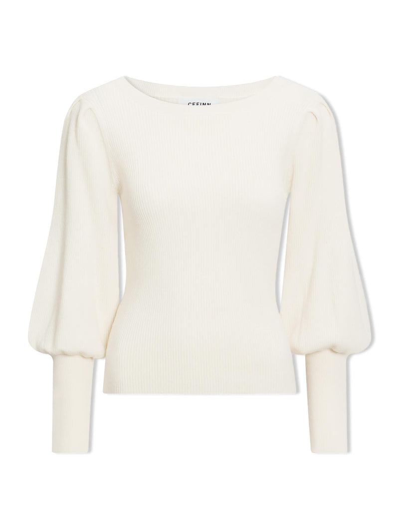 Eva Wool Boat Neck Jumper - Cream