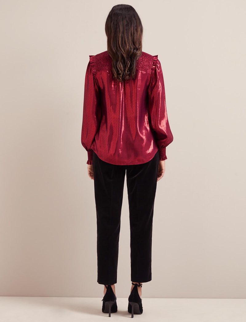 Stella Silk Blend Shirt - Burgundy