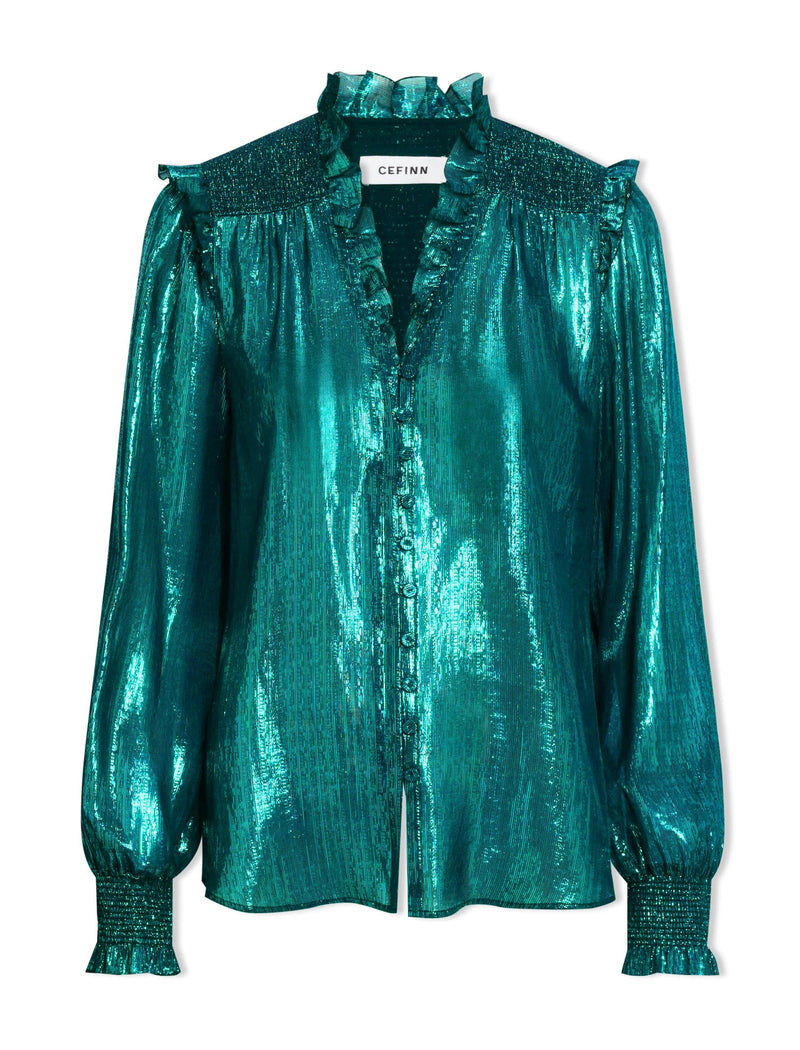 Stella Silk Blend Shirt - Dark Green