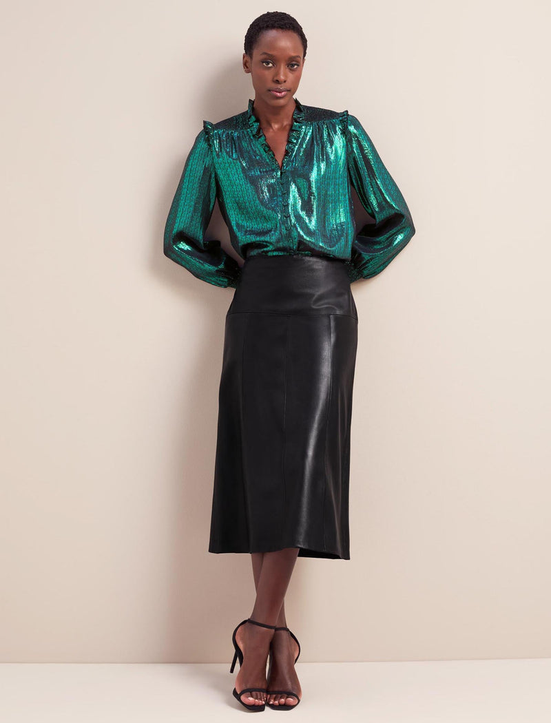 Stella Silk Blend Shirt - Dark Green