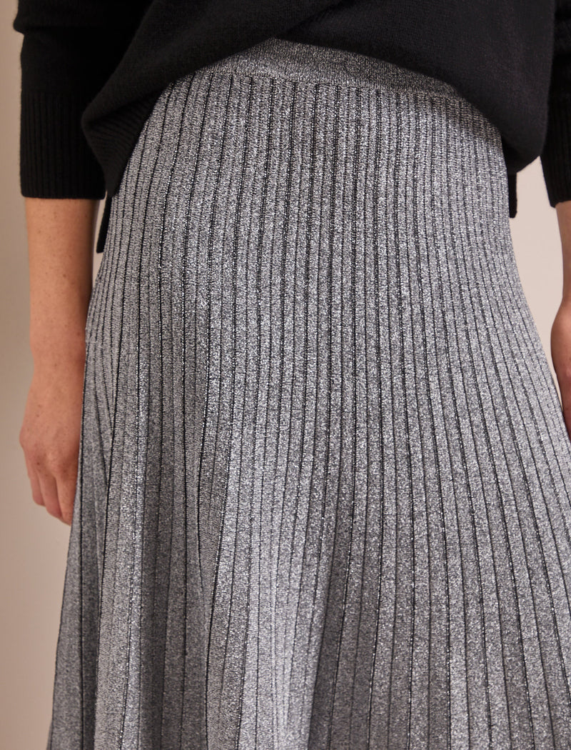 Colette Lurex Skirt - Silver