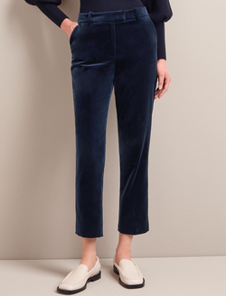 Tatum Velvet Tapered Trouser - Navy