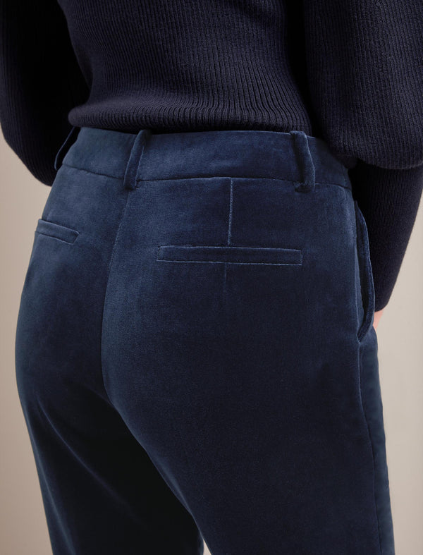 Tatum Velvet Tapered Trouser - Navy