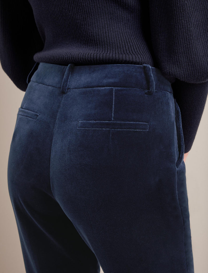 Tatum Velvet Tapered Trouser - Navy