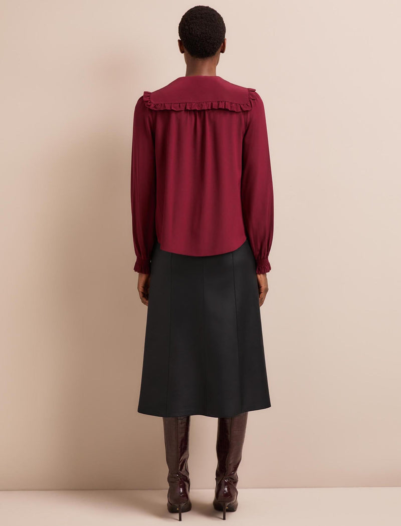 Vera Silk Blouse - Burgundy