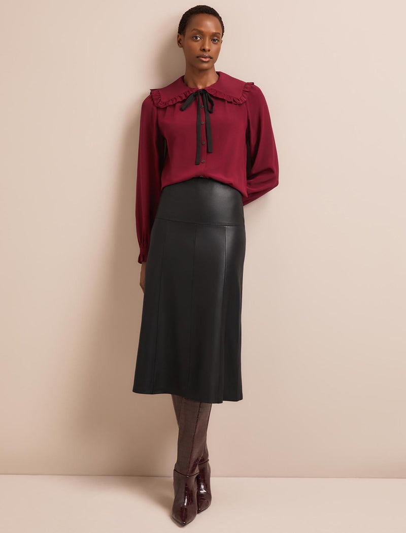 Vera Silk Blouse - Burgundy