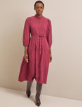 Elsie Seersucker Maxi Dress  - Burgundy