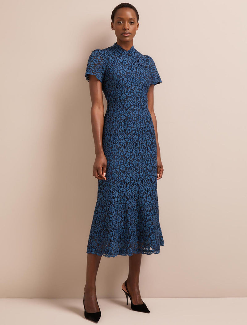 Layla Lace Maxi Dress - Navy