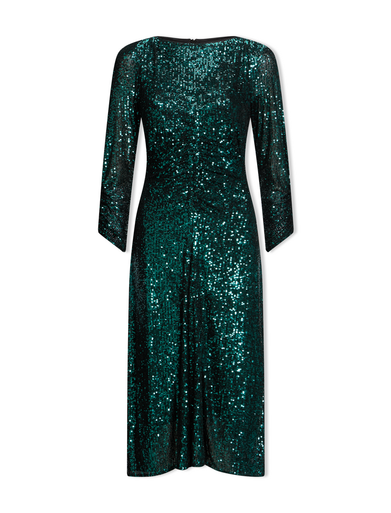Monique Sequin Midi Dress - Green