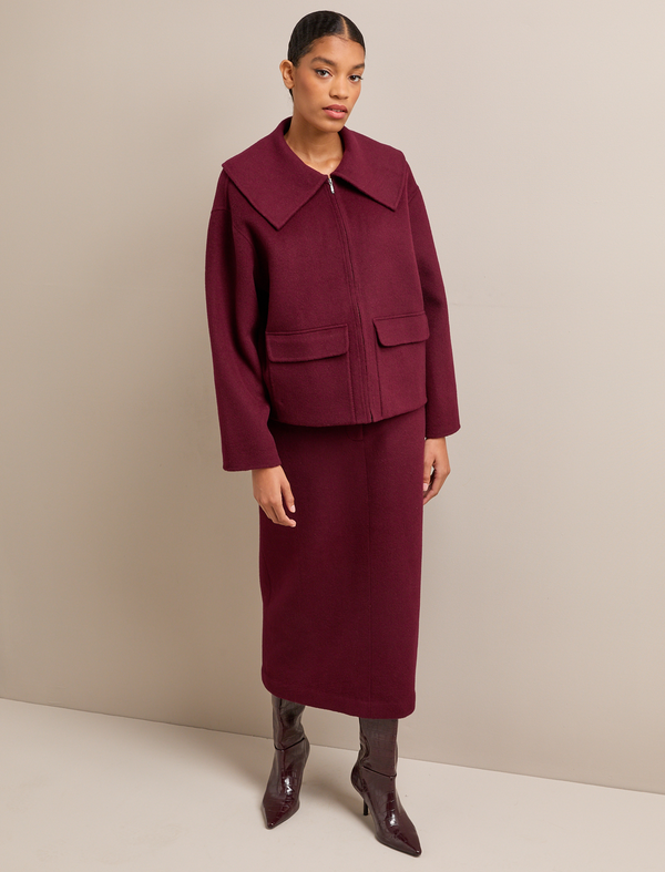 Shona Wool Skirt - Burgundy