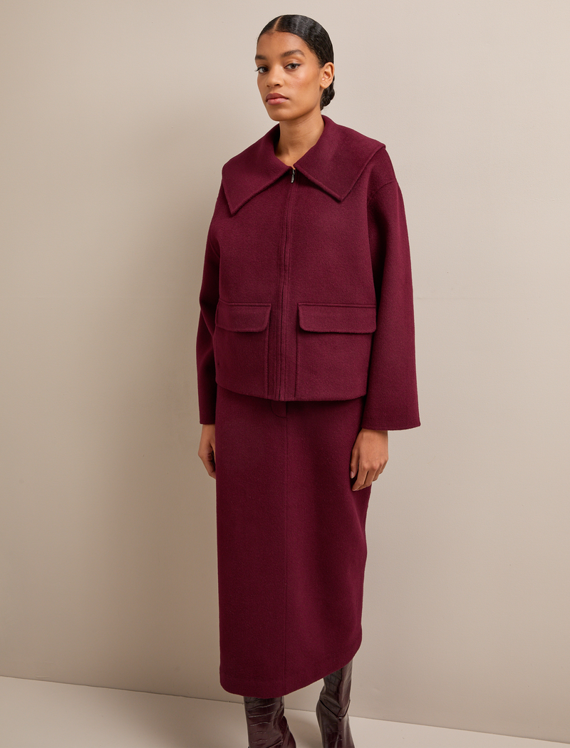 Rory Wool Jacket - Burgundy
