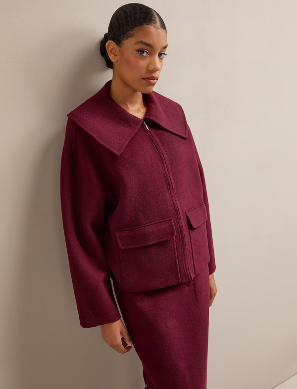 Rory Wool Jacket - Burgundy