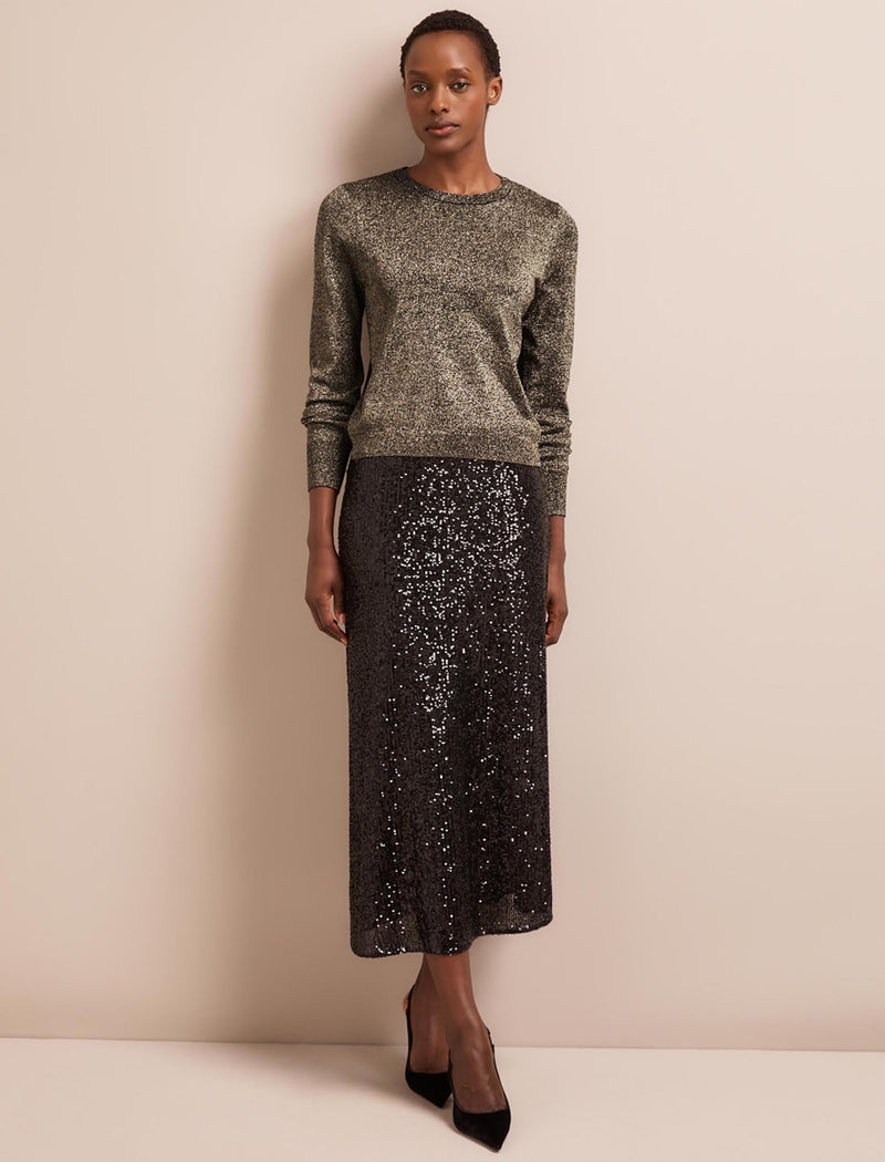 Colette Lurex Jumper - Dark Gold