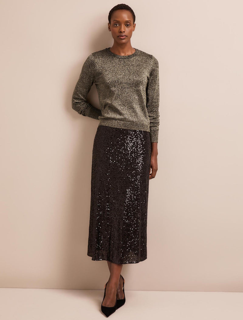 Colette Lurex Jumper - Dark Gold
