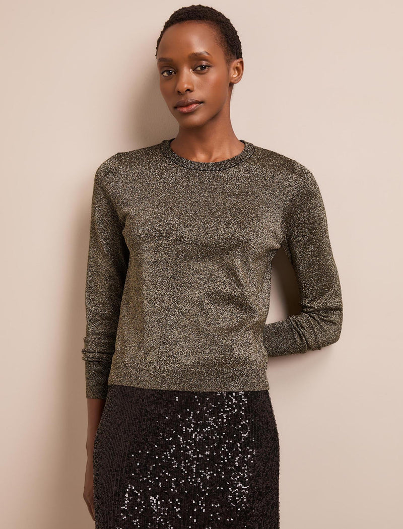 Colette Lurex Jumper - Dark Gold
