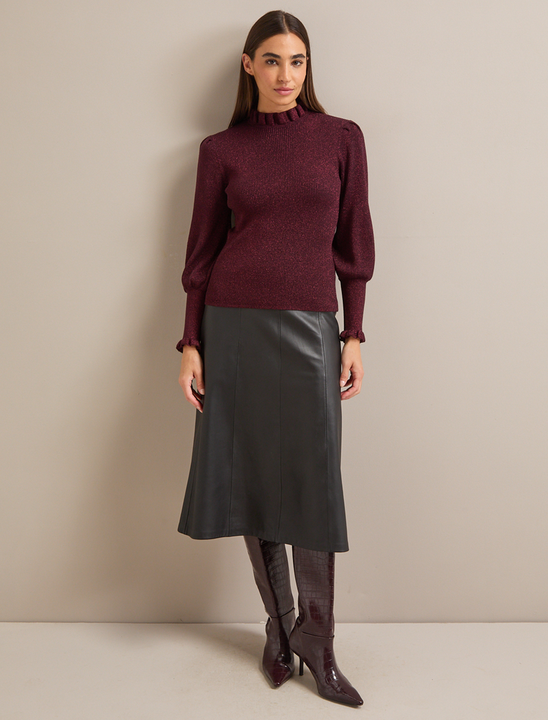 Judy Lurex Jumper - Burgundy