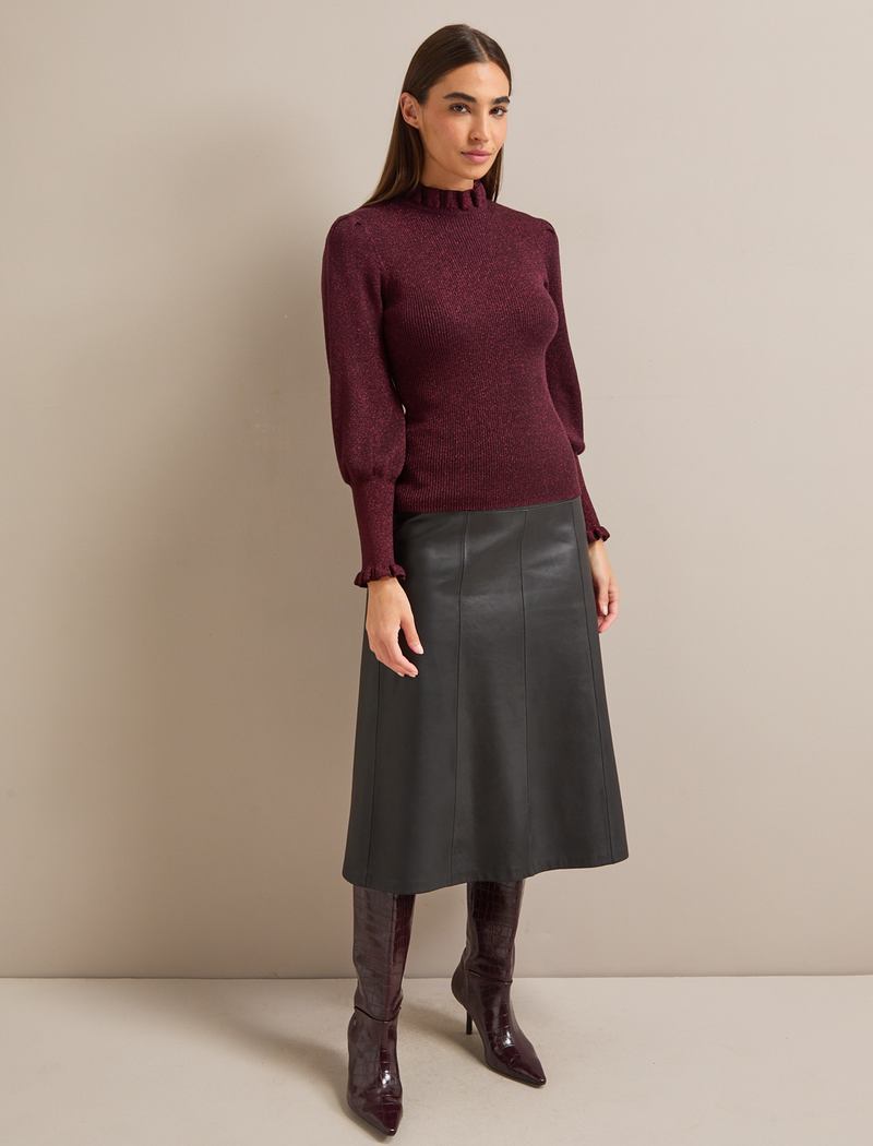 Judy Lurex Jumper - Burgundy