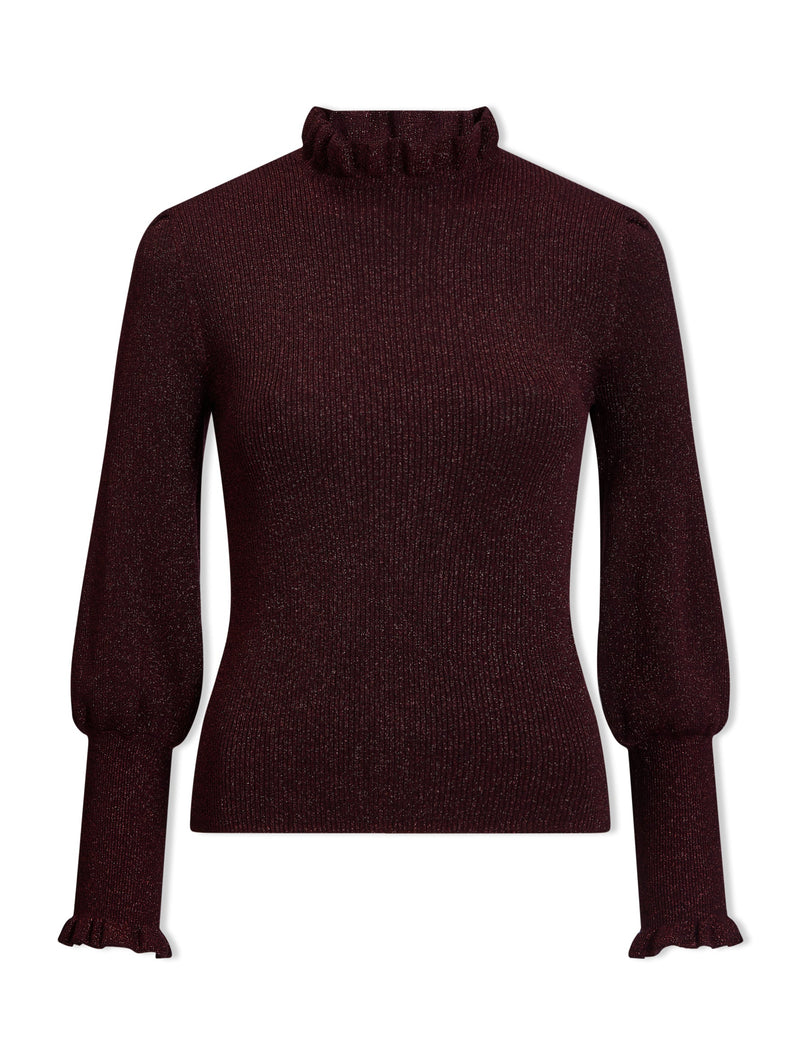 Judy Lurex Jumper - Burgundy