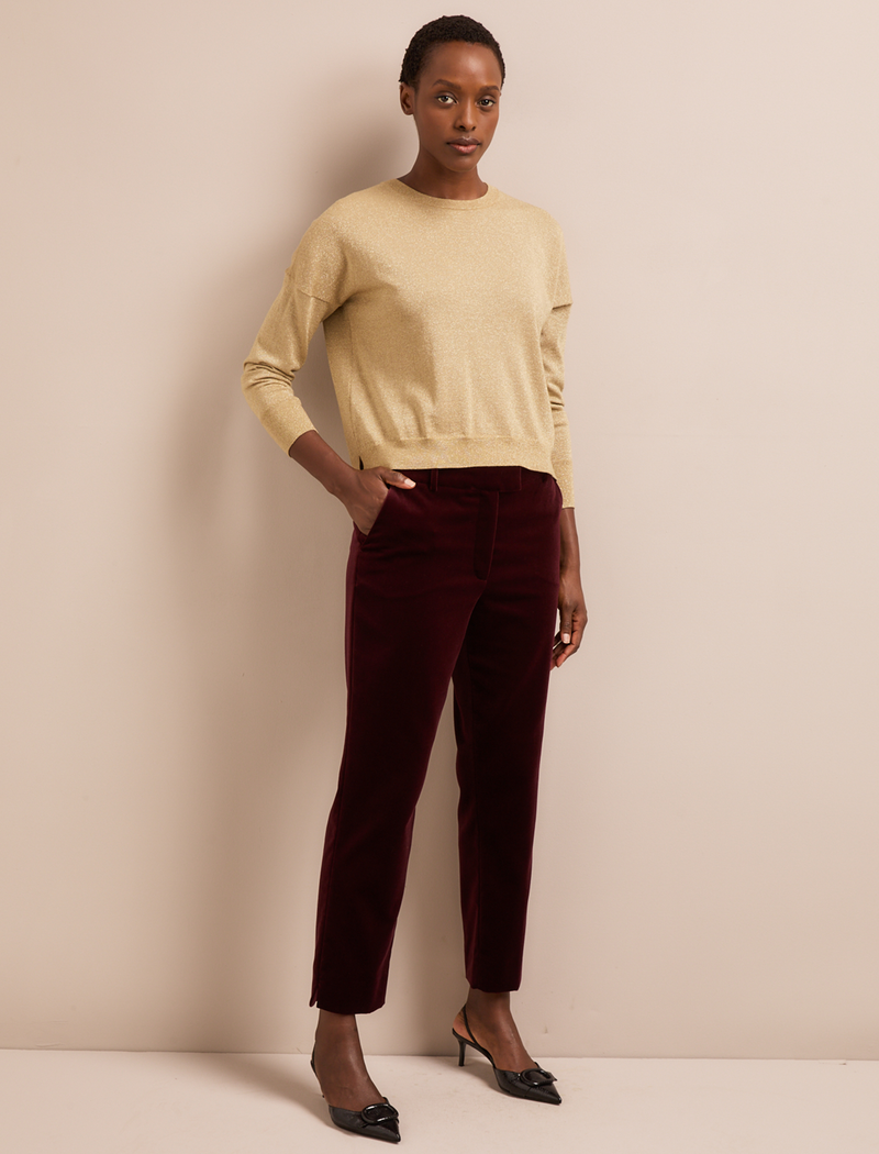 Lainey Lurex Jumper - Pale Gold