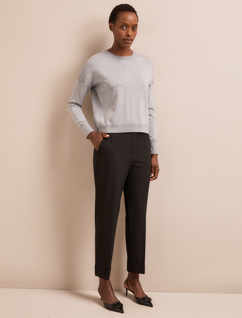 Lainey Lurex Jumper - Silver