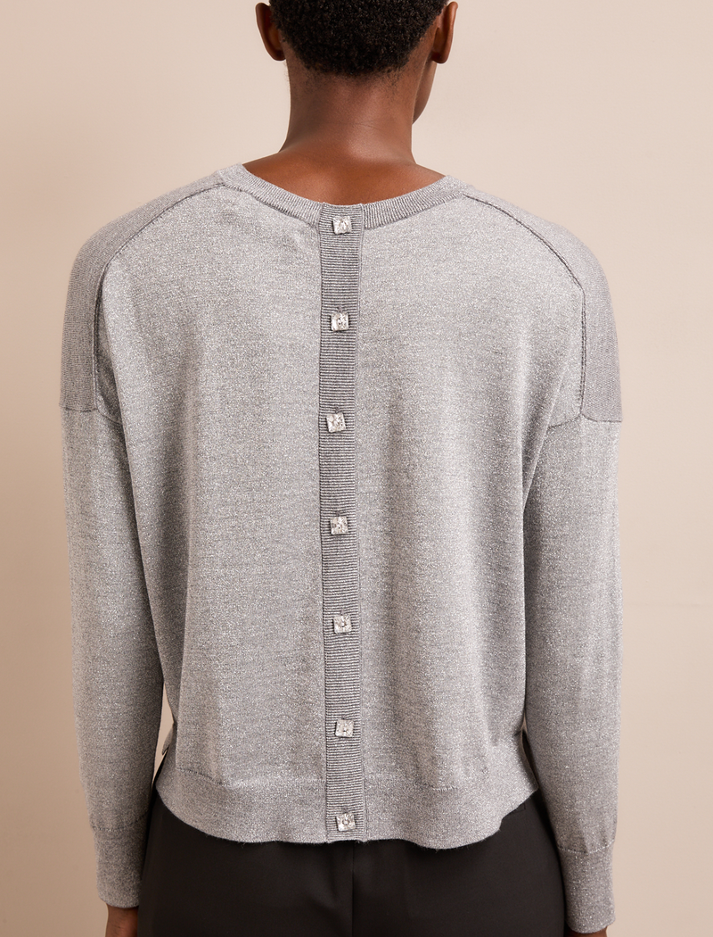 Lainey Lurex Jumper - Silver