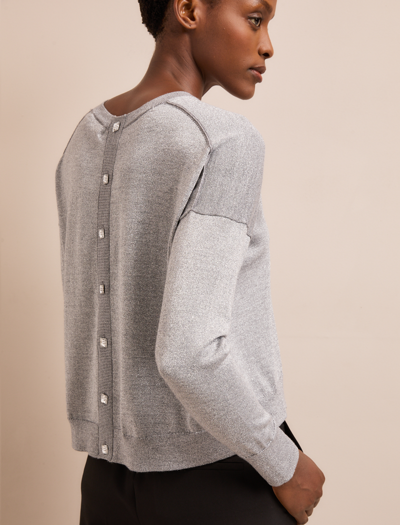 Lainey Lurex Jumper - Silver