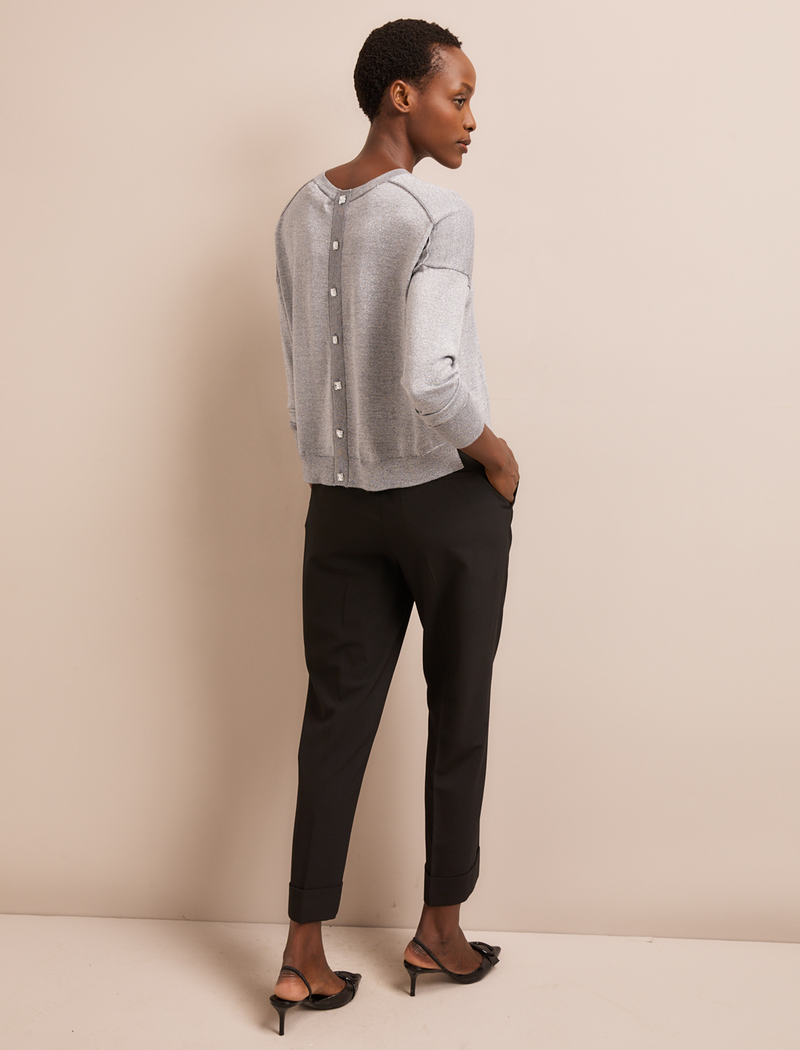 Lainey Lurex Jumper - Silver